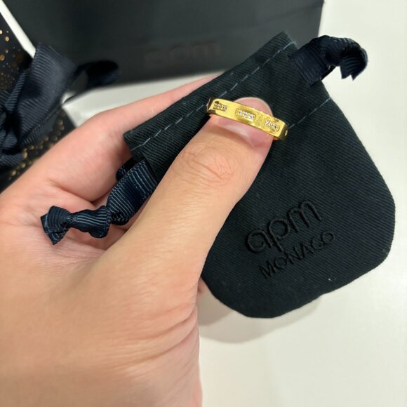 APM Monaco Morse Code Love Ring - Size 10 - Picture 3 of 4